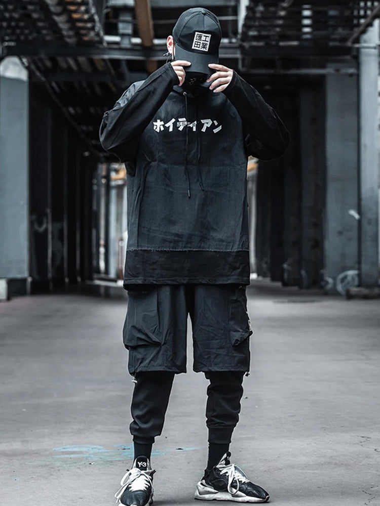 Sudadera con capucha de estilo callejero japonés.