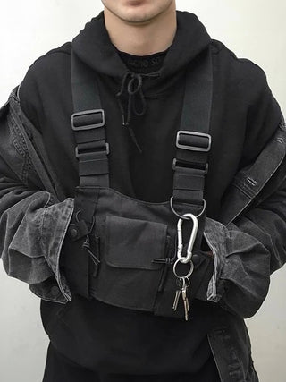 Plataforma de pecho Techwear negro