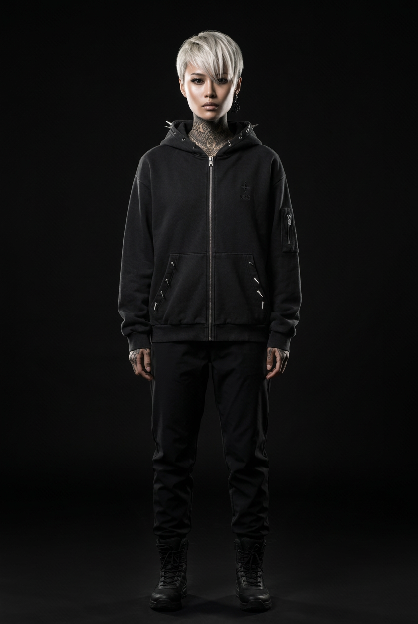 Sudadera con capucha futurista