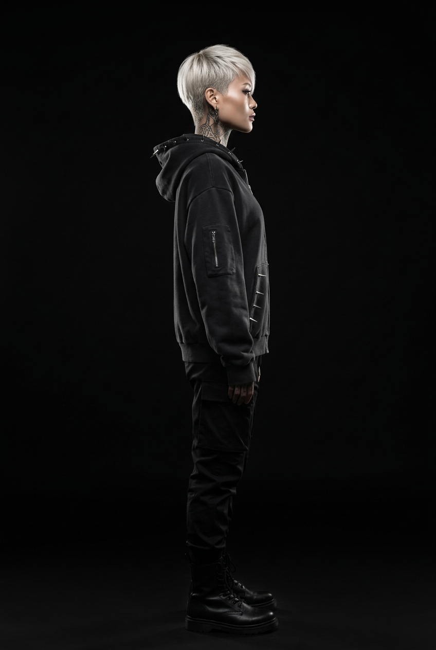 Sudadera con capucha futurista