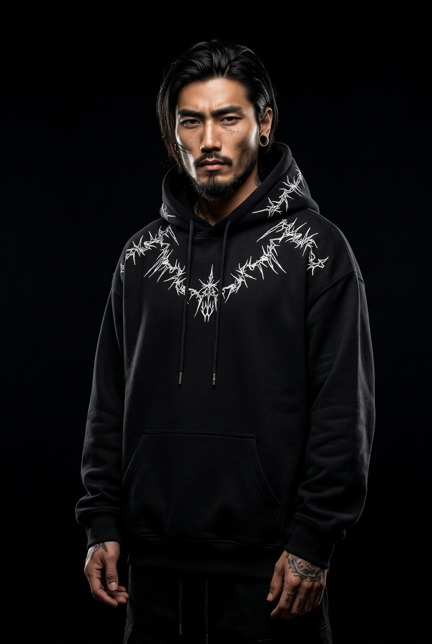 Sudadera con capucha de estilo callejero japonés.