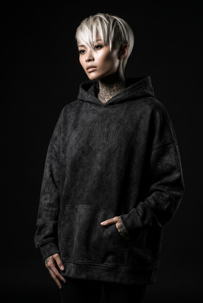 Sudadera con capucha oversize de estilo técnico