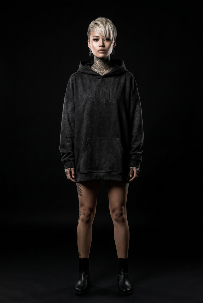 Sudadera con capucha oversize de estilo técnico