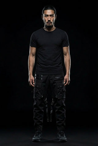 pantalones de sombrero negro