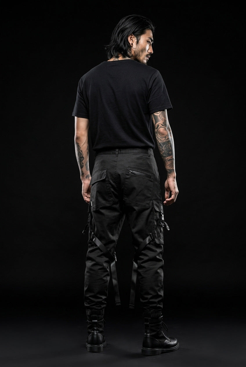 pantalones de sombrero negro
