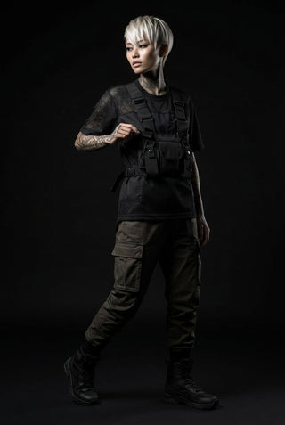 Plataforma de pecho Techwear negro