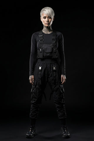 Plataforma de pecho Techwear negro